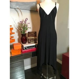 Faycal Amor Size 8 Black Jersey Bias Straps Dress